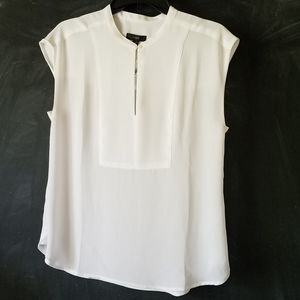 New J. Crew White Blouse Cap Sleeve Top Sz S